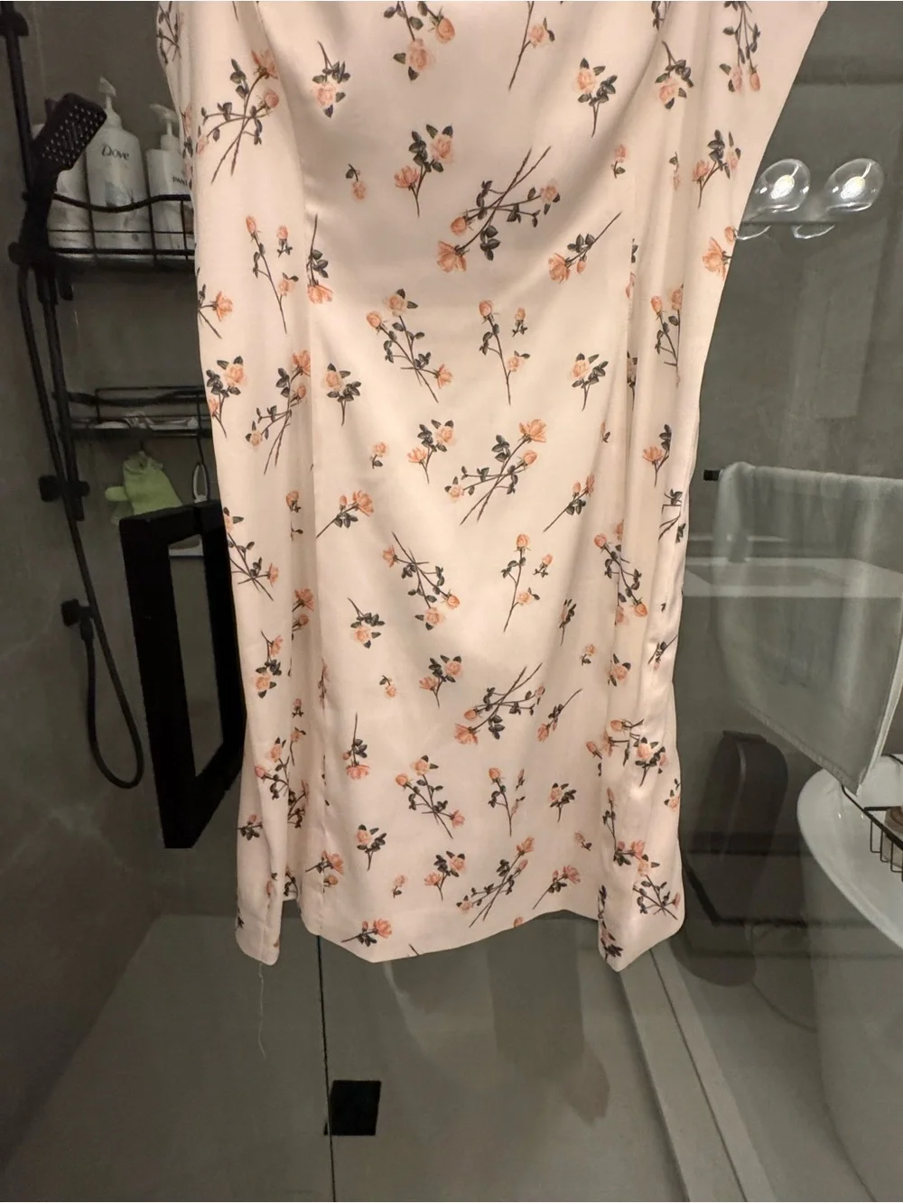 Sunday Best Cream Slip Dress with Peach Floral Print - Picture 3 of 5